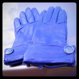 Edge Blue leather gloves Large. Navy